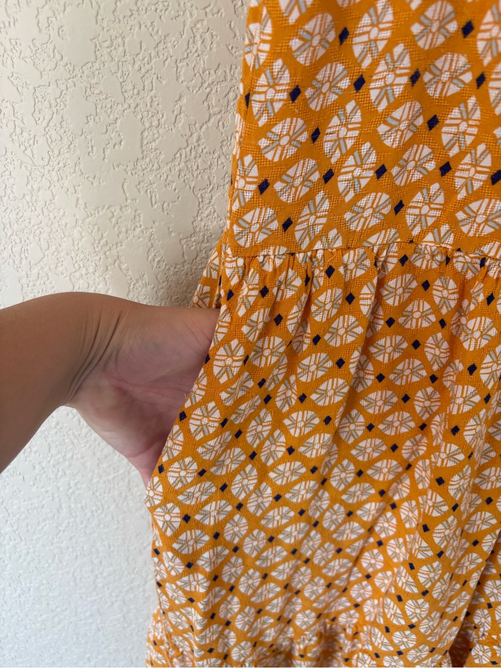 Knox Rose orange and white geometric print dress size S - Picture 5 of 8